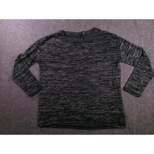 Tahari Sweater Womens Dark Grey Marled Knit Cozy Minimalist Lounge Prep